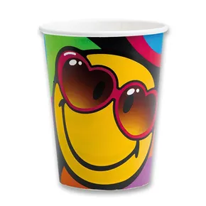 Papierové kelímky Smiley objem 0,25 l, 8 ks